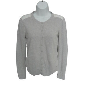Tommy Hilfiger Cotton Button Down  Cardigan Lace Light Gray S
